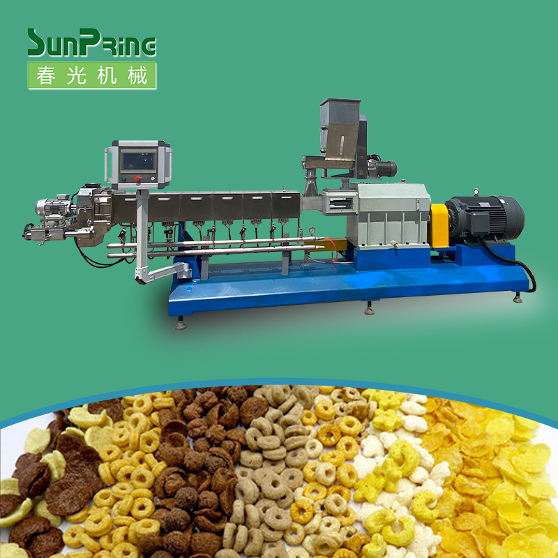 玉米片膨化机 早餐麦片设备 即食玉米脆片生产线