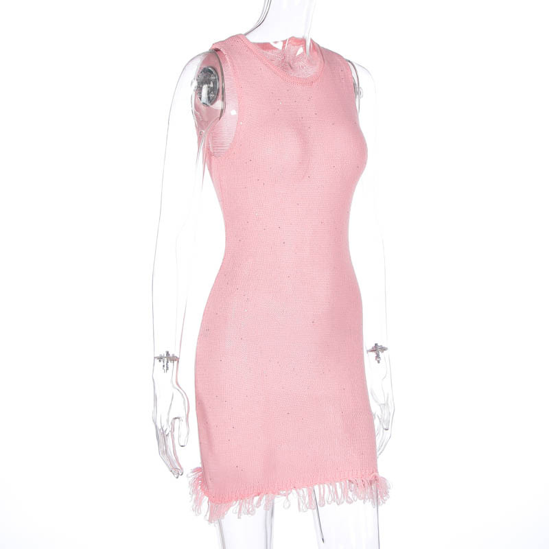 GraceChic Sommerkleid 2024 – Neue Mode: Ärmelloses, figurbetontes Kleid mit Rundhalsausschnitt, figurbetont und sexy (Großhandel)_voghion.com