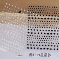 Сетка красная пятиконечная звезда наклейка для ногтей 3D задняя наклейка золото серебро черно-белая звезда