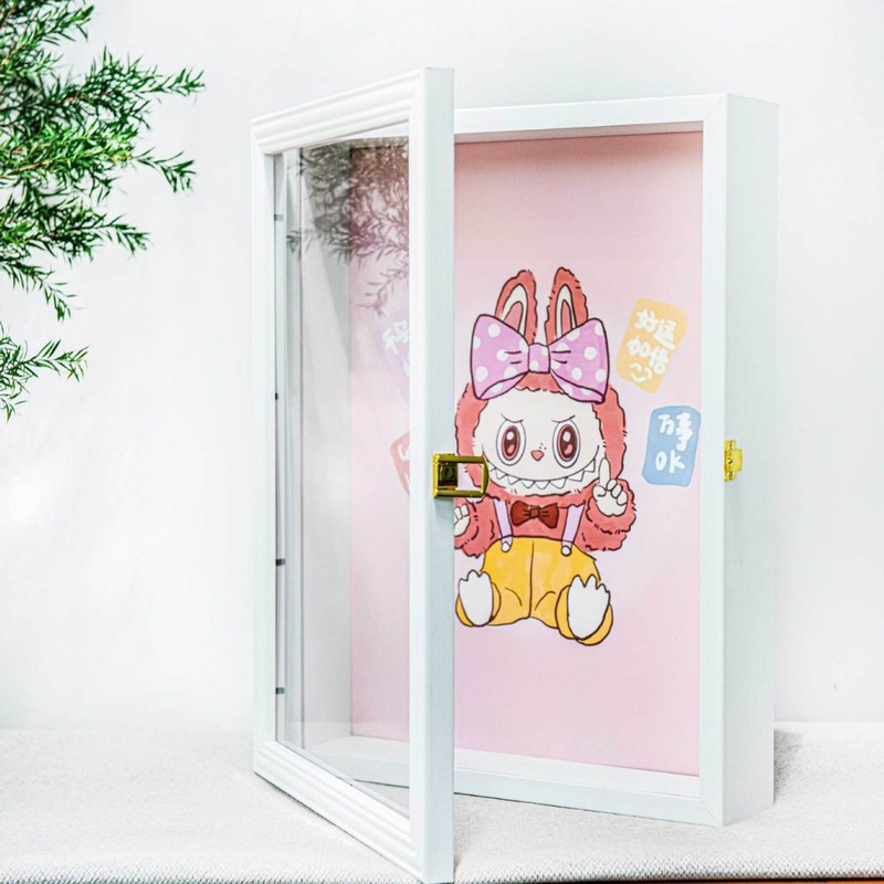 中空フォトフレーム空フレームハンドメイドブラインドボックスバブルマトラブ収納ボックスダストカバーラブブ木製ディスプレイ|undefined