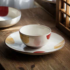 【年味漸濃】日式陶瓷盤子家用菜盤意面盤復古淺盤牛排盤批發微瑕