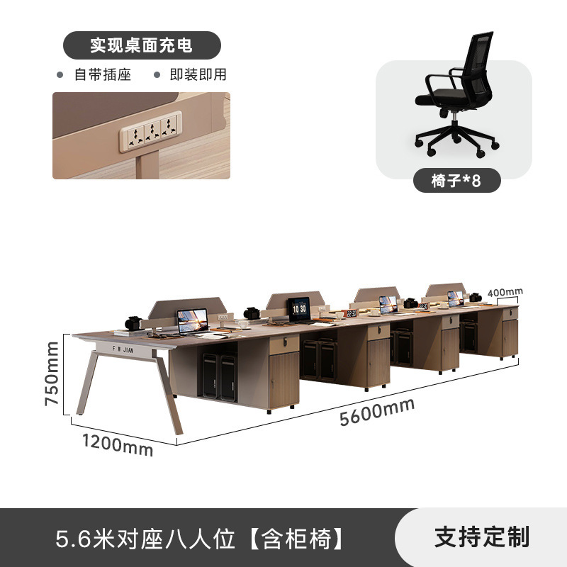 スタッフデスク、スタッフステーション、シンプルモダンな2人掛けファイナンスカードホルダー、オフィス家具、テーブルと椅子の組み合わせ|undefined