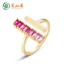 欧美新款时尚简约轻奢镶钻单排戒指小众设计S925纯银百搭手饰批发