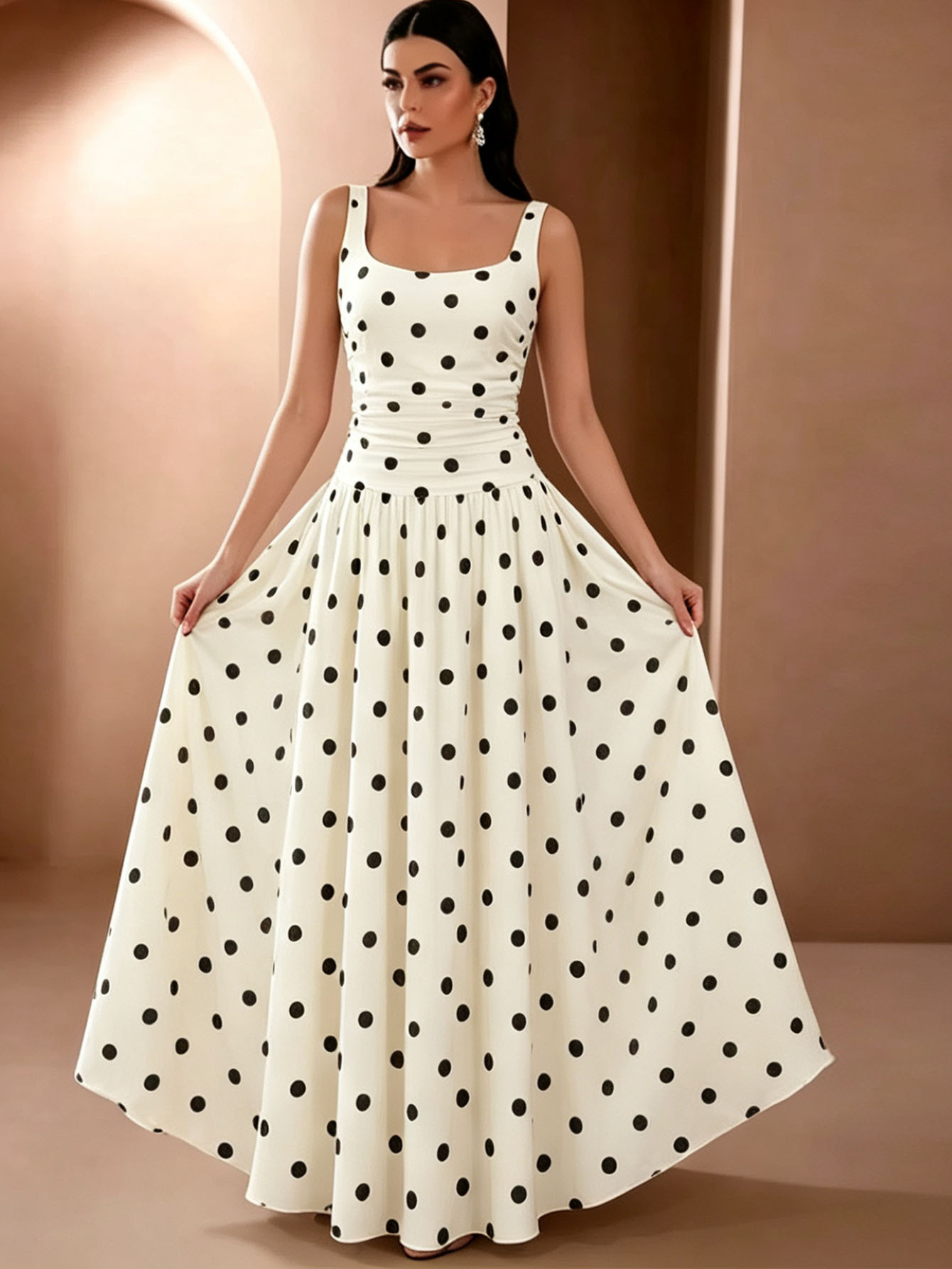 887W comercio exterior de Europa y los Estados Unidos nueva ropa de mujer Amazonas sexy punto de onda grande vestido de boda de fiesta