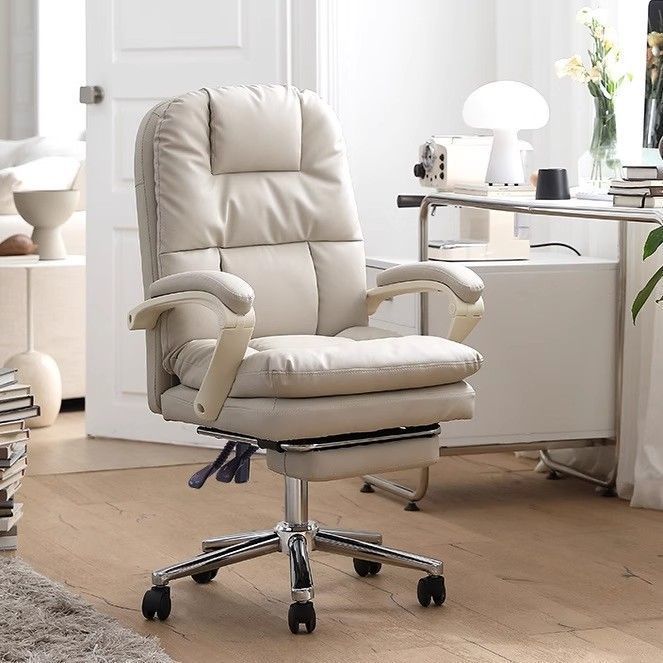 Computer Chair for Home Use, Reclining, Comfortable for Long Sitting, Ergonomic Office Chair, Girls' Bedroom Backrest Chair, Desk Chair