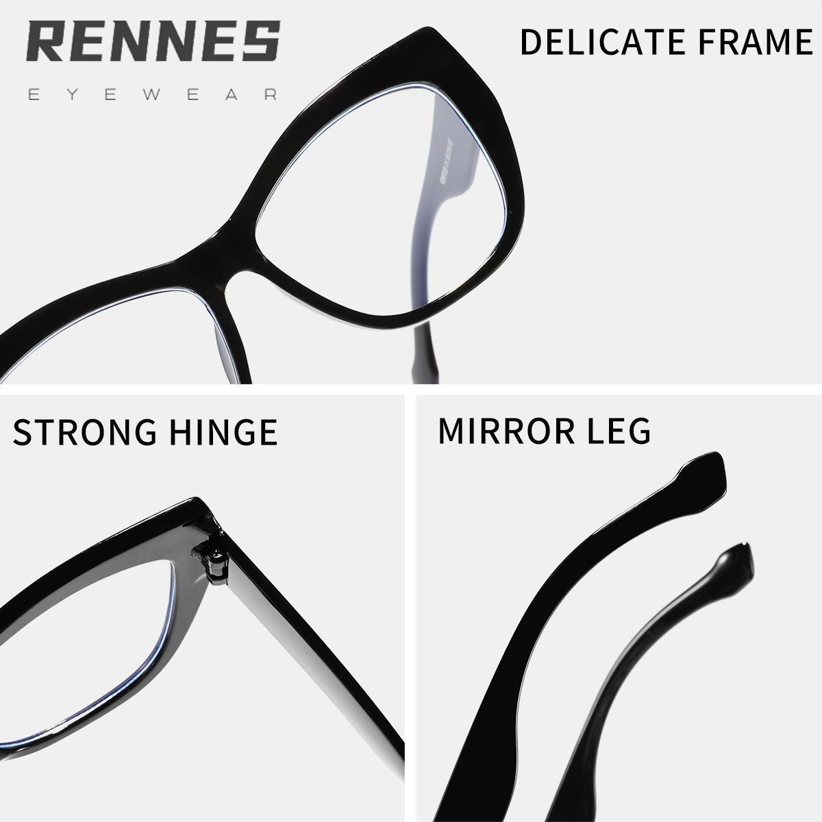 Nuevas gafas anti-luz azul con costuras retro transfronterizas para ojos de gato