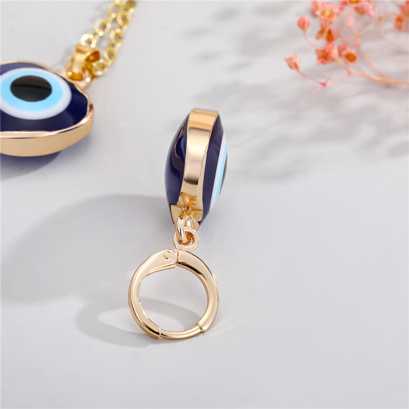 Fashion Heart Devil Eye Earrings Necklace display picture 8