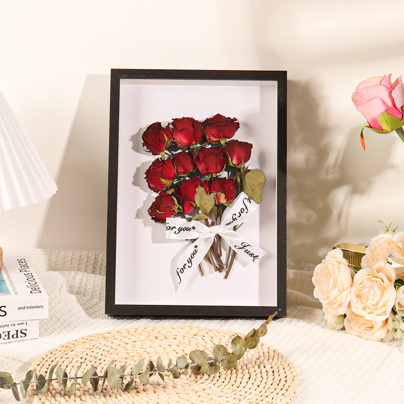 網紅款乾花相框diy立體創意中空相框架裝飾標本乾花框標本框批發