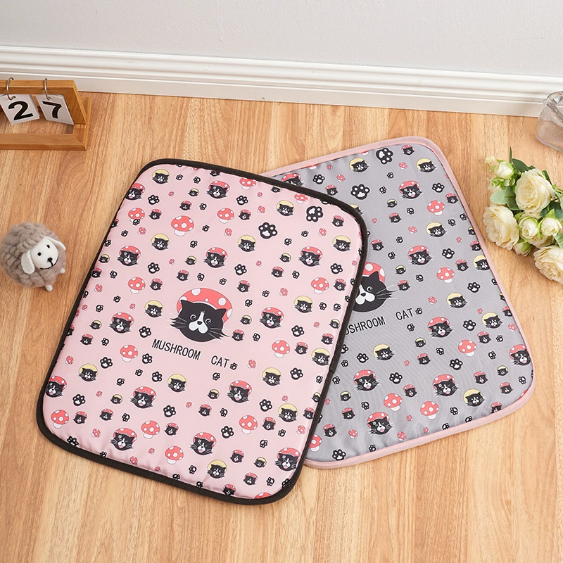 Летняя ледяная подушка для домашних животных для предотвращения теплового удара и охлаждения, мультяшная подушка с принтом собаки, универсальная подушка для кошек, подушка из ледяного шелка, охлаждающая подушка для домашних животных