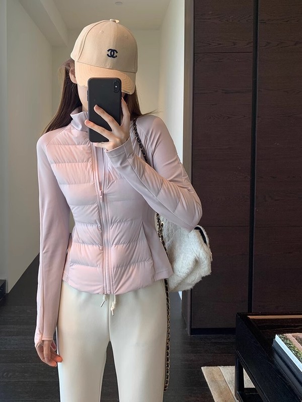 冬季新款户外运动90白鸭绒轻薄羽绒服女短款修身瑜伽收腰显瘦外套|undefined