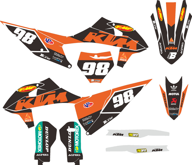 KTM250EXCF ステッカーデカールプリントステッカーフィルム Gaosai モトクロスステッカーレーザーに適しています|undefined