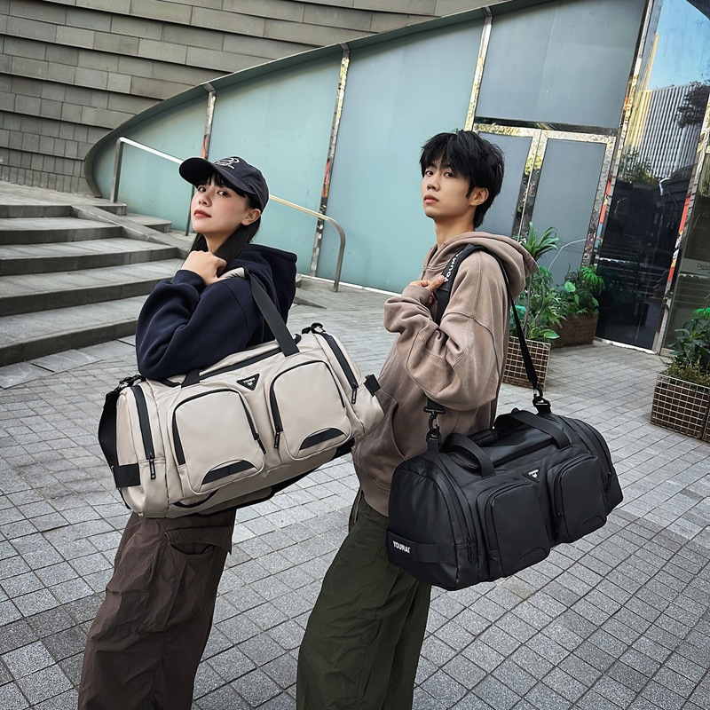 Nueva bolsa de viaje corto para hombres, bolsa de alojamiento de estudiantes de gran capacidad, bolsa de equipaje de dos espaldas para mujeres, bolsa deportiva