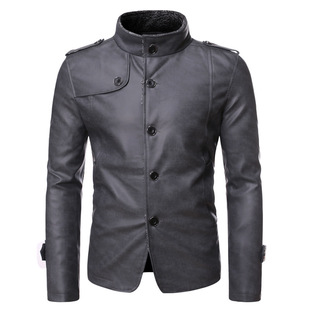 Foreign Trade Amazon New 2025 Autumn and Winter New Men's Fur One-Piece Leather Motorcycle Leather Jacket Py27