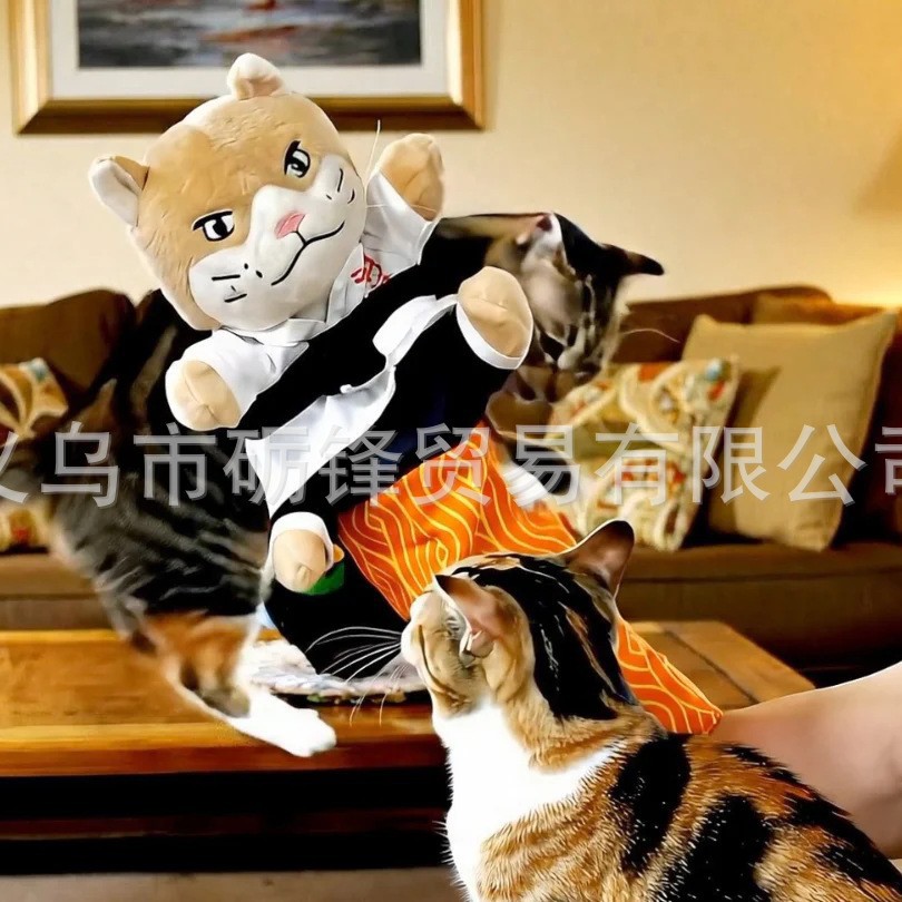 Cross-Border New Home Decoration Cats Puppet Wrestler Cat Puppet Wrestler Toy