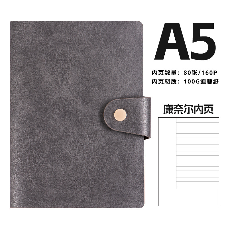 A5 レトロ牛革ビジネスノートブック卸売バックルオフィスレザーバインダーメモ帳カスタマイズ