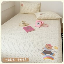 可爱熊加厚全棉老粗布床单单件纯棉被单人床笠学生宿舍枕套三件套