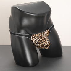 Leopard print underwear men's sexy thong men's sexy adult low-waist printed T-pants cross-border wholesale