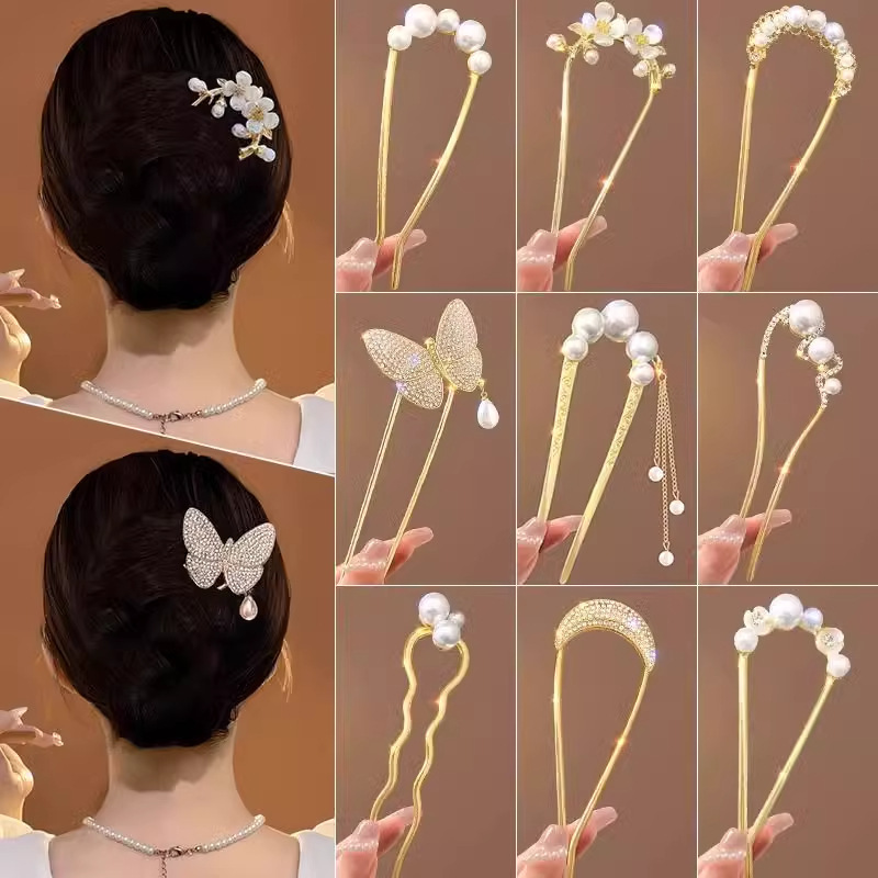 Coreano de alta sensibilidad pinzas de cabello de verano bola de cabello pinzas de cabello de cabello de flores de perlas variadas pinzas de cabello