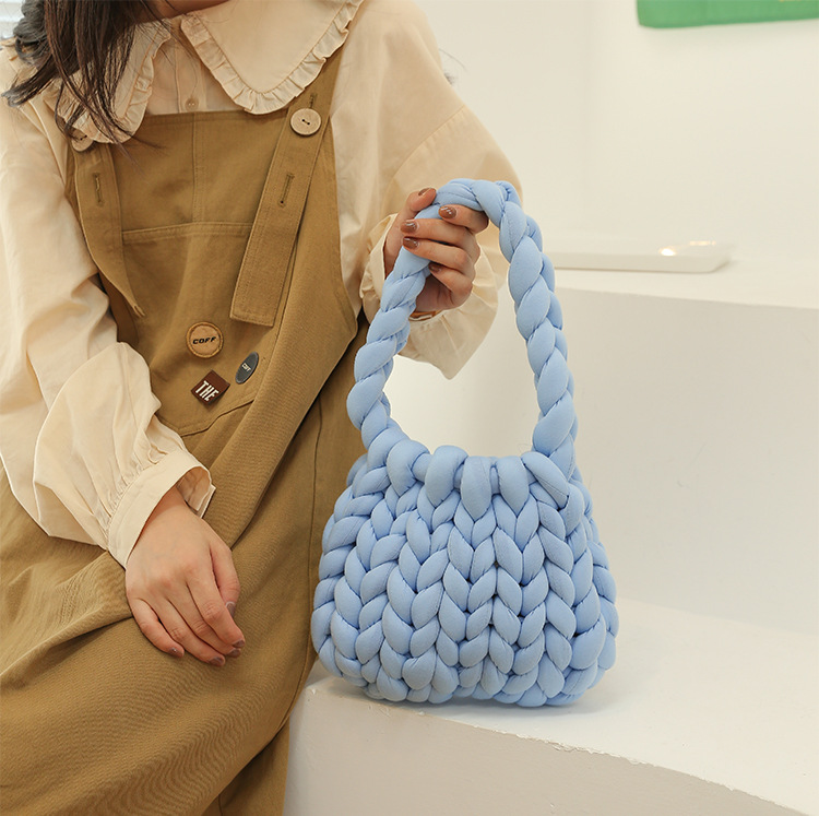 Femmes Grande Coton Couleur Unie Mignon De Base Carré Ouvert Sac Sous Les Bras display picture 3