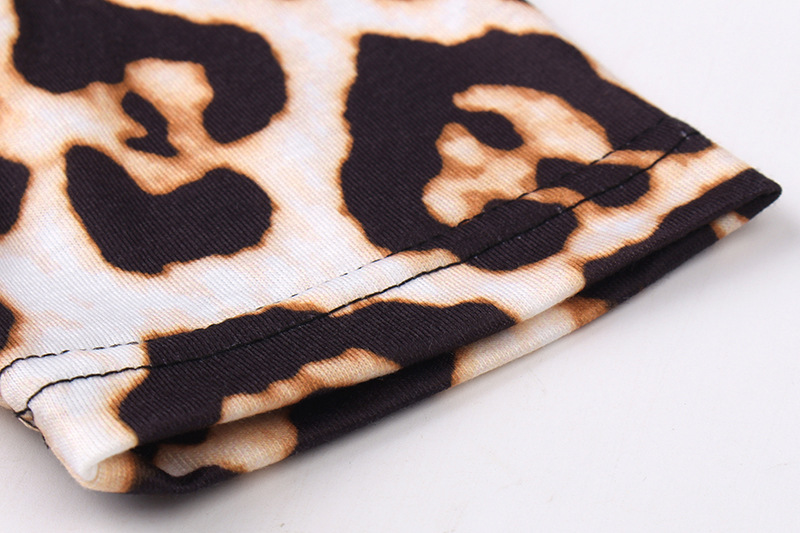 leopard print long-sleeved loose dress NSKX36818