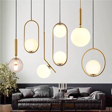 北欧床头单头吊灯卧室现代简约玻璃网红餐厅灯创意个性吧台小吊灯