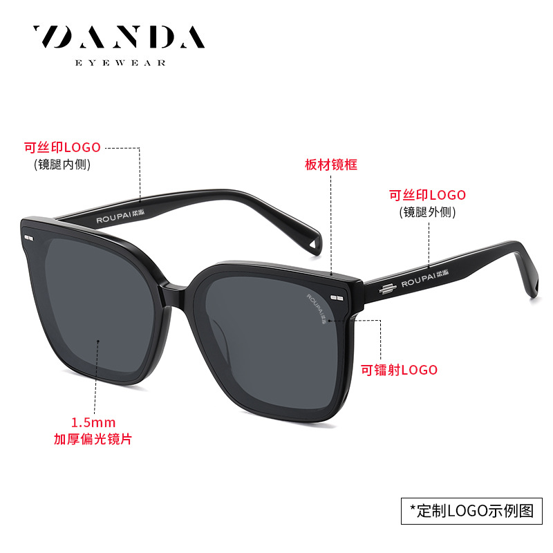 Nuevas gafas de sol de hoja hechas a mano Gafas de sol polarizadas GM PS6601 Gafas de sol de hoja de protección UV de moda