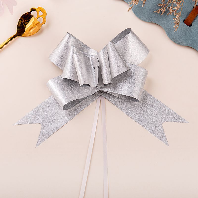 Comercio exterior transfronterizo 50 brillo brillante arco de cristal flor tirada a mano regalo de Navidad flor embalaje cinta tirar flor