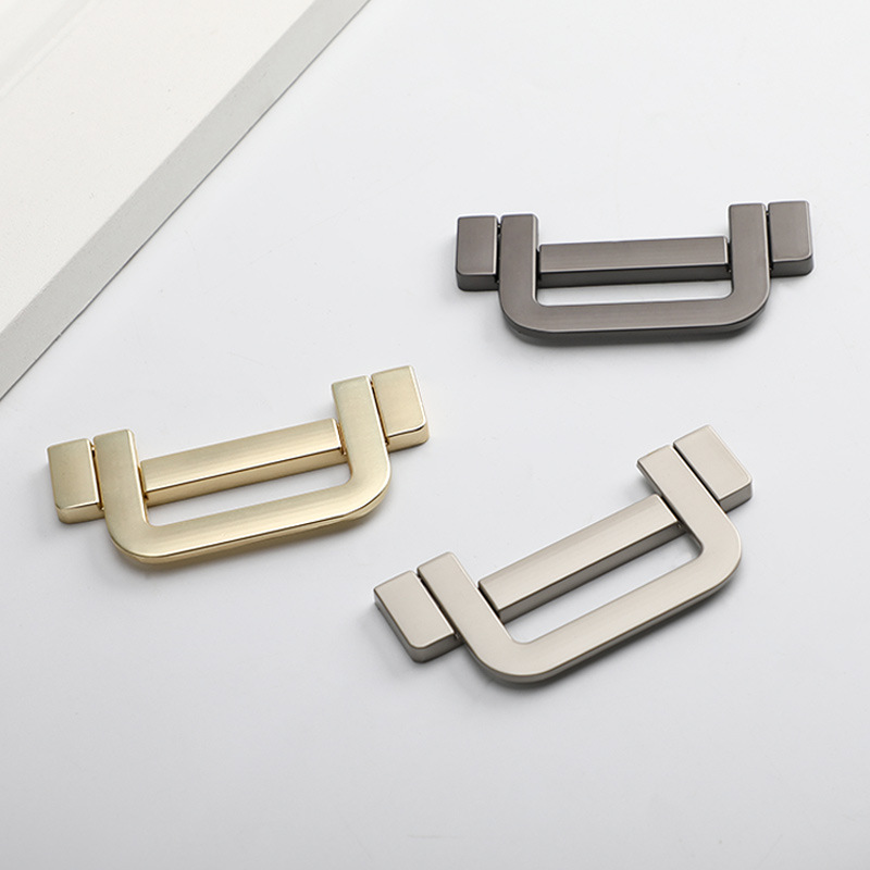 Modern minimalist hidden drawer handles folding wardrobe internal drawer concealed handles black gold cabinet small fasteners