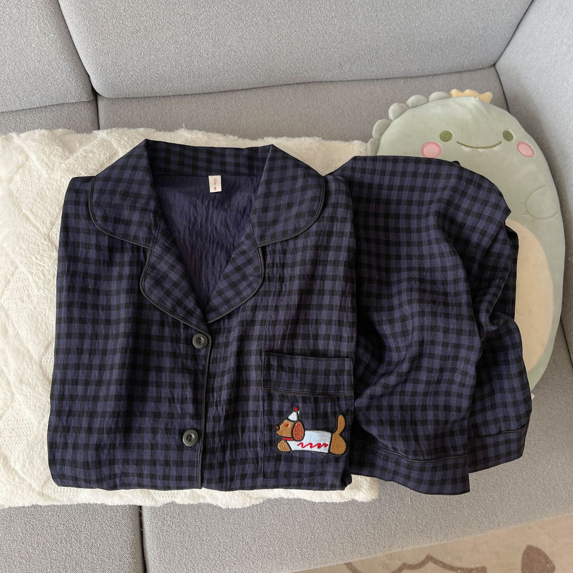 Al por mayor transfronterizo nueva primavera y otoño en línea explosión delgada nube de algodón dulce pijama de mangas largas pantalones largos ropa para el hogar cubierta