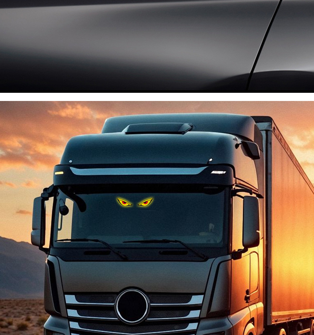 Car Devil Eye Solar-Powered Wireless Decorative Light Led Warning Light Triangular Window Rear Window Car-Mounted Fun Atmosphere Light