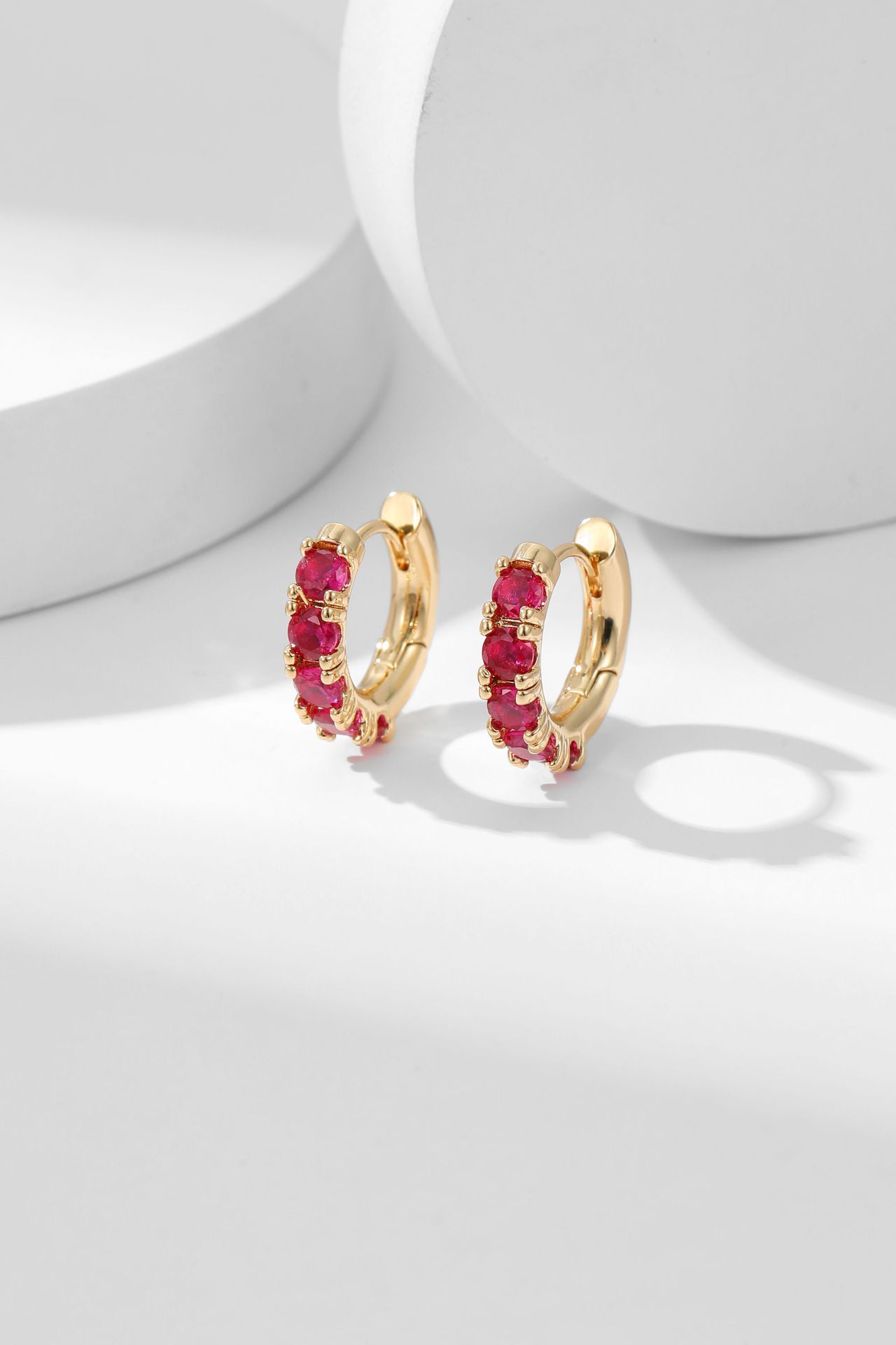 1 Pair Quantity 1 Pair Original Design Geometric Copper Zircon Earrings