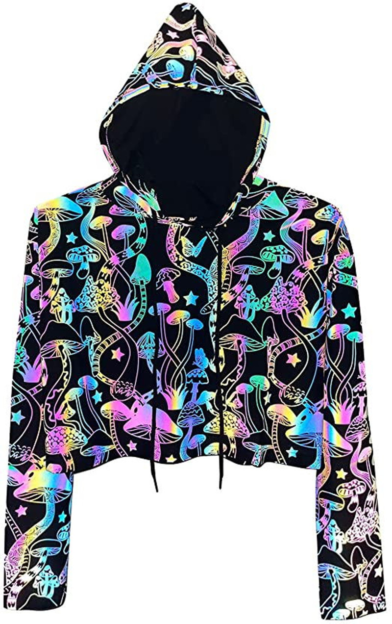 七彩印花反光弹力布服装