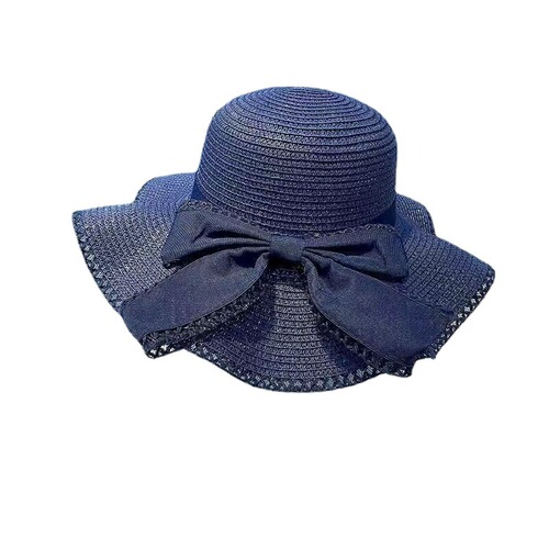 New straw hat women's beach hat seaside vacation sun protection Korean style versatile sun hat with bow summer hat