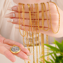 欧美跨境圣本笃祈祷十字架项链女简约高级感轻奢双色不锈钢锁骨链