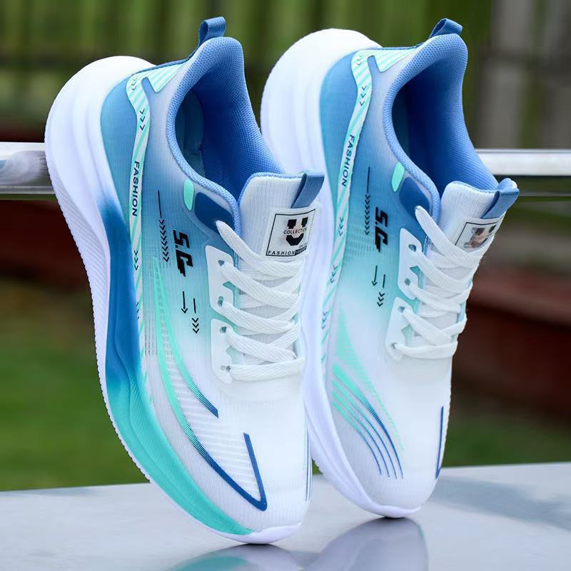 Men's Trendy Running Shoes Spring and Autumn Thin Breathable Ice Mesh Casual Shoes Trendy Student Comfortable Sports Men's Shoes