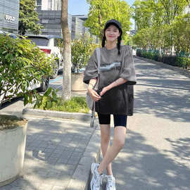 2025短袖t恤女夏宽松ins渐变扎染印花设计感半袖上衣潮流ZX8520