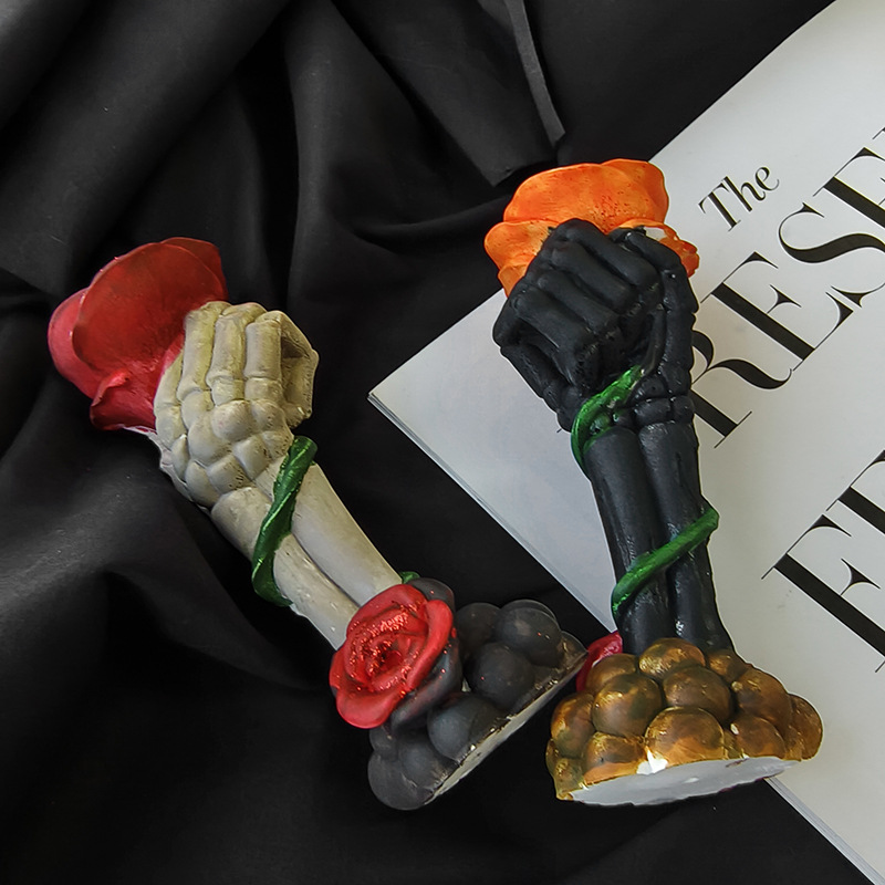 Jiahuimei Rose Hand Vela Molde DIY Adornos de Halloween de epoxi hechos a mano para hacer adornos de velas de aromaterapia