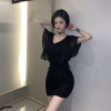 Sexy V-neck Ruffle waist and buttocks dress