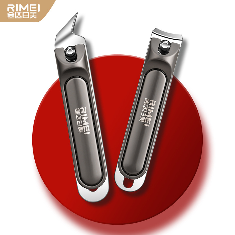 Juego de Jinda Rimeigou oblicuo manicure clipper armadura portátil colgar en stock una sola llave de cortador de uñas