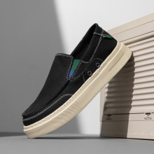 2024男鞋7807春夏季英伦风透气布鞋一脚蹬男鞋低帮男士休闲帆布鞋