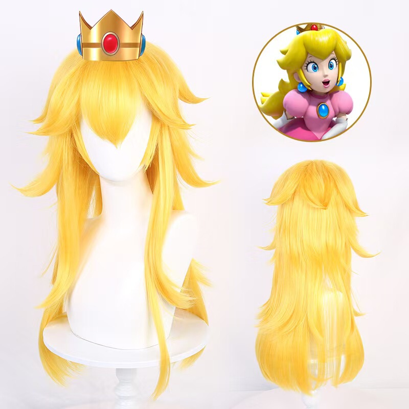 Super Mary Princess Cos Animation Wig Simulation Scalp cosplay Factory Direct COS Wig Super Mary Princess Cos Animation Wig Simulation Scalp cosplay Factory Direct COS Wig