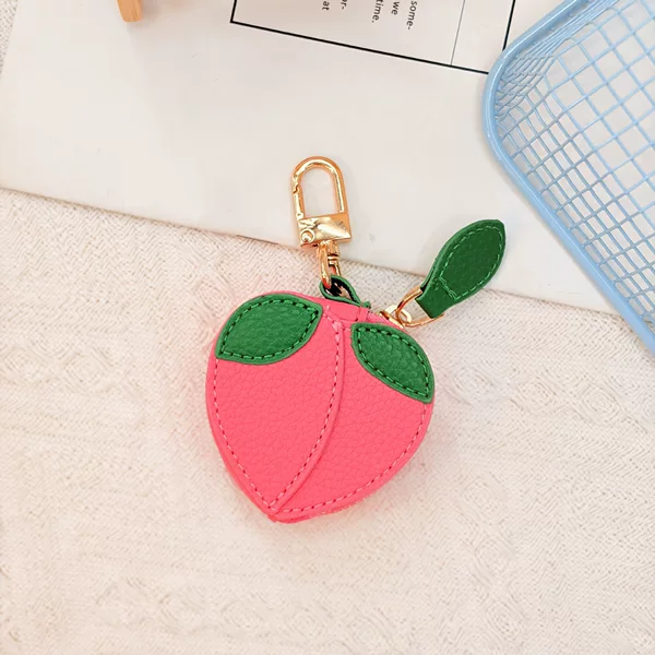 Factory Creative Fruit Leather Bag Trendy Popular Pendant Keychain Bag Accessory Coin Purse Earphone Storage Pouch