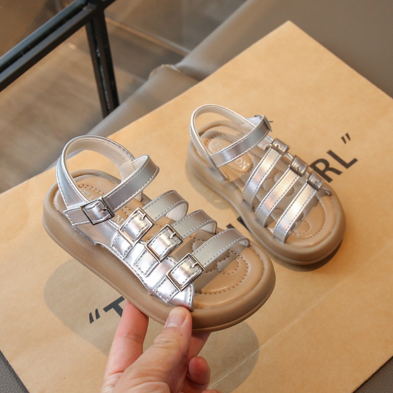 Gladiatorensandalen für Mädchen, Sommer 2024, weiche Sohle, Strandsandalen mit Knöchelriemen für größere Kinder und Teenager_voghion.com