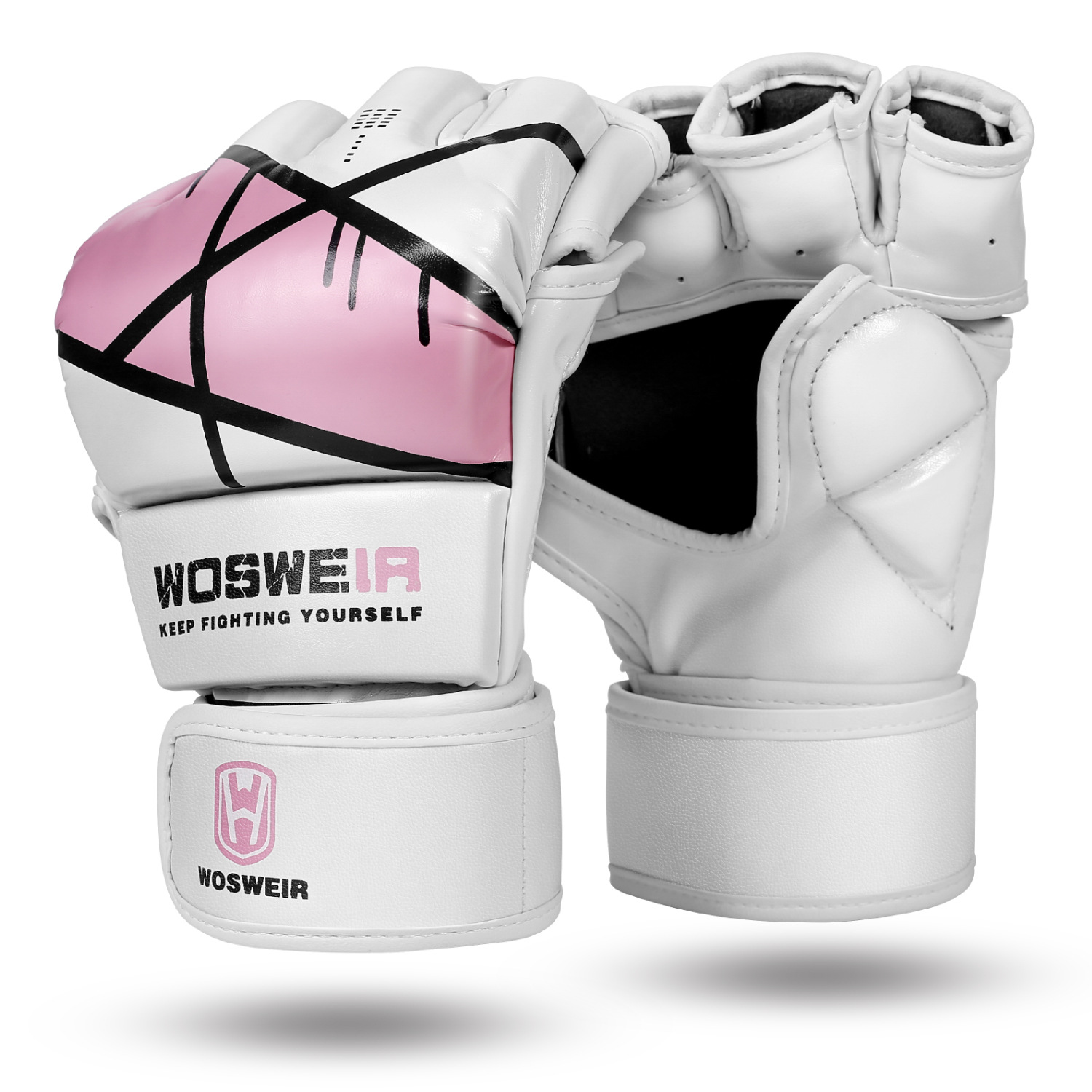 Guantes de lucha engrosados, entrenamiento, boxeo, hombres y mujeres, medio dedo, muay thai para adultos, guantes de boxeo, lucha profesional especial Sanda