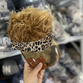 假发男短发帽子假发一体女春秋冬棒球鸭舌帽豹纹网红街头头套儿童
