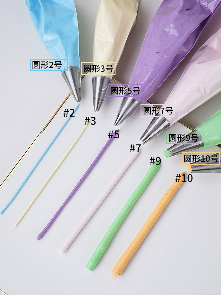 不锈钢圆口圆形裱花嘴奶油描线写字圆孔形泡芙嘴溶豆烘焙蛋糕工具