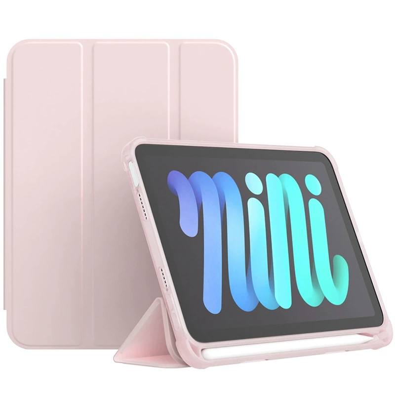 Защитный чехол (iPad) для iPad mini 6 — PU и силиконовый трёхстворчатый подставка, слот для ручки, соты против падения