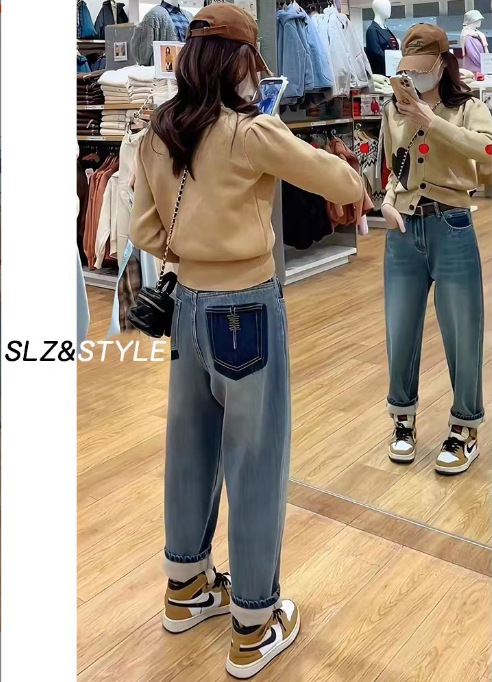 Lower Rhyme Eight Spring Autumn Seasonal Pregnant Women's Jeans Fashion Harem Pants Elastic Outerwear Pants Pregnant Women's Wear 8122