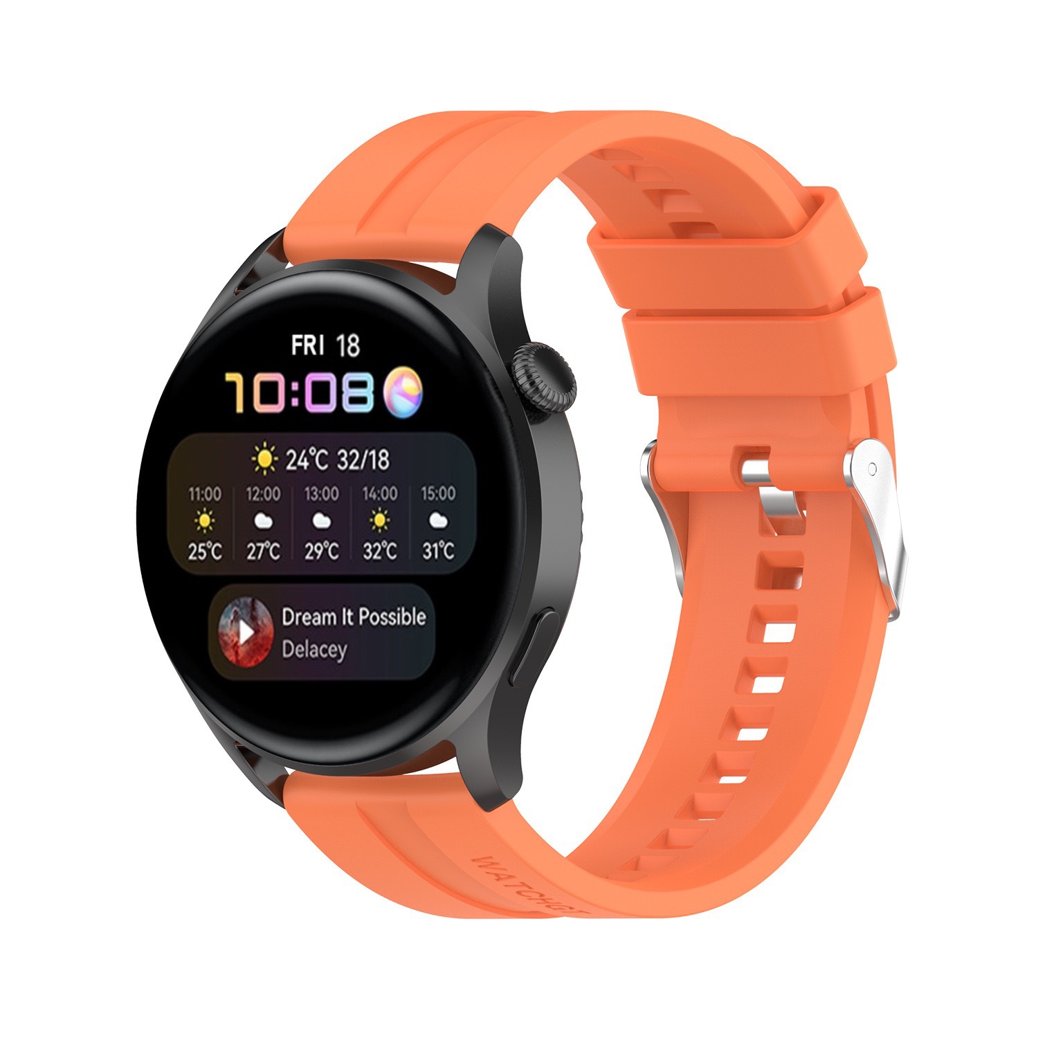 Suitable for Huawei Watch gt2 silicone strap, sporty couple style flat-head strap, universal gt3 watch strap undefined