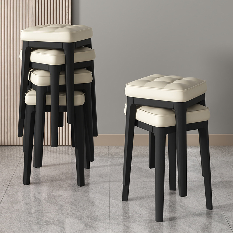 网红家用餐椅北欧简约现代可叠放轻奢软包凳子餐桌椅子客厅塑料高